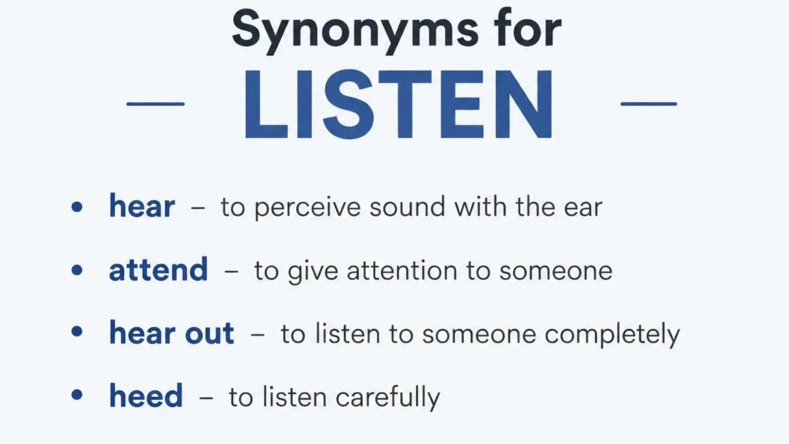 listen synonym