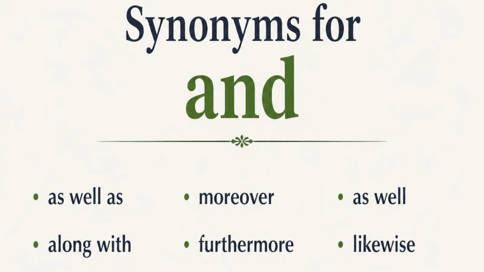 synonym for and